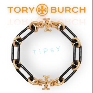 Beautiful Tory Burch Roxanne Gold & Black Enamel Bracelet